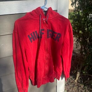 Tommy hilfigure hoodie large red